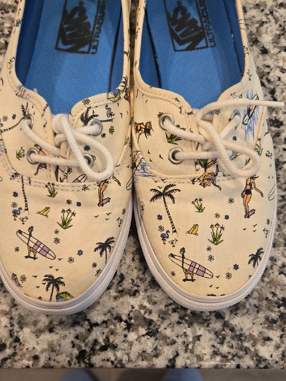 Vans Rata Vulc " Summer Stories'" Beige With Tropical Print. Size 7. View 3